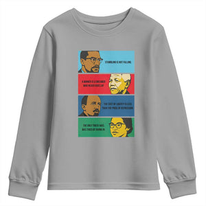 African American Leaders History Quote Gift Youth Sweatshirt TS12 Sport Gray Print Your Wear