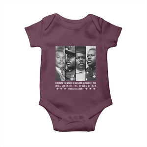 Marcus Garve Quote Baby Onesie Liberate The Minds Of Men TS12 Maroon Print Your Wear