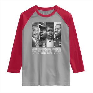 Marcus Garve Quote Raglan Shirt Liberate The Minds Of Men TS12 Sport Gray Red Print Your Wear