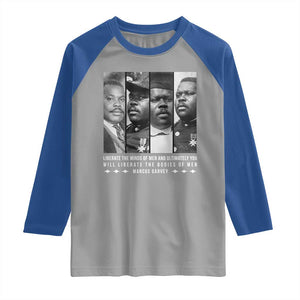 Marcus Garve Quote Raglan Shirt Liberate The Minds Of Men TS12 Sport Gray Royal Print Your Wear