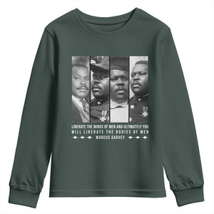 Marcus Garve Quote Youth Sweatshirt Liberate The Minds Of Men TS12 Dark Forest Green Print Your Wear