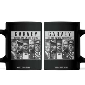 Marcus Garvey Quote Coffee Mug One God One Aim One Destiny TS12 Black Print Your Wear