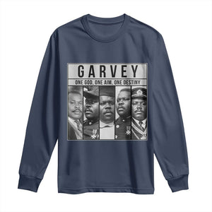 Marcus Garvey Quote Long Sleeve Shirt One God One Aim One Destiny TS12 Navy Print Your Wear