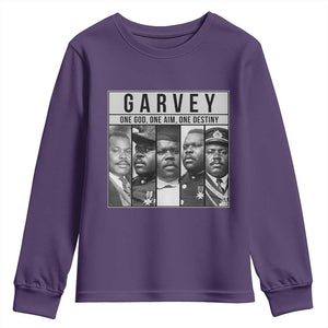 Marcus Garvey Quote Youth Sweatshirt One God One Aim One Destiny TS12 Purple Print Your Wear