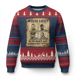 Vintage Marcus Garvey Ugly Christmas Sweater Up You Mighty Race Quote TS12 Navy Red Print Your Wear