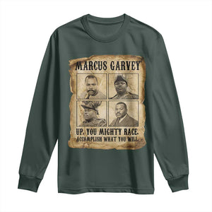 Vintage Marcus Garvey Long Sleeve Shirt Up You Mighty Race Quote TS12 Dark Forest Green Print Your Wear