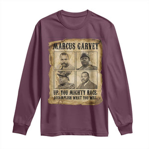 Vintage Marcus Garvey Long Sleeve Shirt Up You Mighty Race Quote TS12 Maroon Print Your Wear