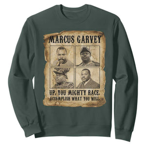 Vintage Marcus Garvey Sweatshirt Up You Mighty Race Quote TS12 Dark Forest Green Print Your Wear