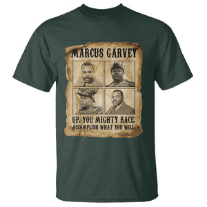 Vintage Marcus Garvey T Shirt Up You Mighty Race Quote TS12 Dark Forest Green Print Your Wear