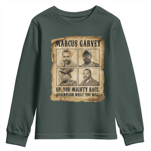 Vintage Marcus Garvey Youth Sweatshirt Up You Mighty Race Quote TS12 Dark Forest Green Print Your Wear