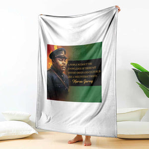 Marcus Garvey Pan African Flag Throw Blanket A People Without Knowledge Of Their Past Quote TS12 Print Your Wear