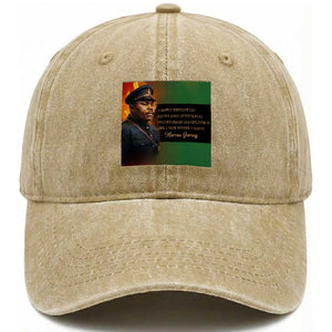 Marcus Garvey Pan African Flag Washed Cotton Baseball Cap A People Without Knowledge Of Their Past Quote TS12 Print Your Wear