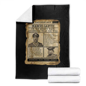 Vintage Newspaper Marcus Garvey Throw Blanket Up You Mighty Race Quote TS12 Black Print Your Wear