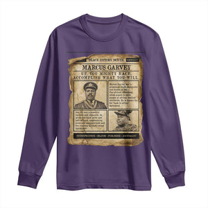 Vintage Newspaper Marcus Garvey Long Sleeve Shirt Up You Mighty Race Quote TS12 Purple Print Your Wear