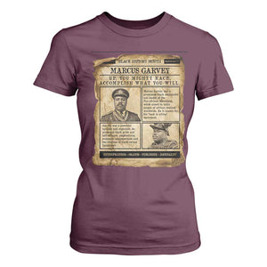 Vintage Newspaper Marcus Garvey T Shirt For Women Up You Mighty Race Quote TS12 Maroon Print Your Wear