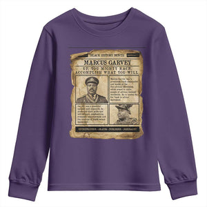 Vintage Newspaper Marcus Garvey Youth Sweatshirt Up You Mighty Race Quote TS12 Purple Print Your Wear