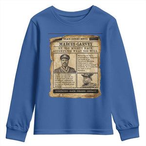 Vintage Newspaper Marcus Garvey Youth Sweatshirt Up You Mighty Race Quote TS12 Royal Blue Print Your Wear