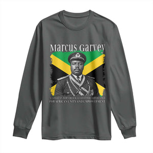 Marcus Garvey Jamaican National Hero Long Sleeve Shirt Pan Africanism History Gift TS12 Dark Heather Print Your Wear