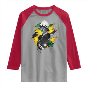 Marcus Garvey Jamaican National Hero Raglan Shirt African American Heritage TS12 Sport Gray Red Print Your Wear