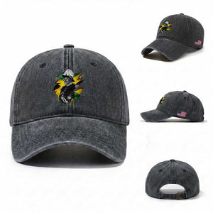 Marcus Garvey Jamaican National Hero Washed Cotton Baseball Cap African American Heritage TS12 Washed Cap Universal Fit Dark Gray Print Your Wear