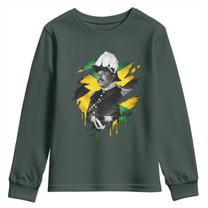 Marcus Garvey Jamaican National Hero Youth Sweatshirt African American Heritage TS12 Dark Forest Green Print Your Wear