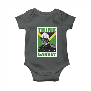 Pan Africanism Think Like Garvey Baby Onesie Marcus Garvey Jamaica Flag TS12 Dark Heather Print Your Wear