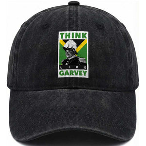 Pan Africanism Think Like Garvey Washed Cotton Baseball Cap Marcus Garvey Jamaica Flag TS12 Print Your Wear