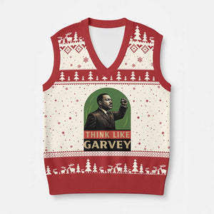 Think Like Garvey V-Neck Knit Sweater Vest Civil Rights Leader Gift TS12 Beige Red Print Your Wear
