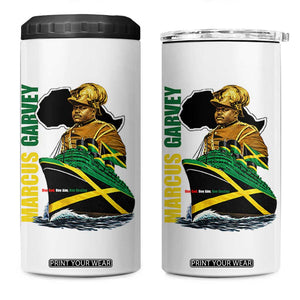 Marcus Garvey Jamaica Pride 4 in 1 Can Cooler Tumbler One God One Aim One Destiny TS12 One Size: 16 oz White Print Your Wear