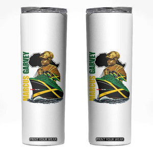 Marcus Garvey Jamaica Pride Skinny Tumbler One God One Aim One Destiny TS12 White Print Your Wear