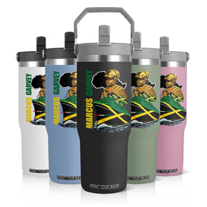 Marcus Garvey Jamaica Pride Flip Straw Tumbler One God One Aim One Destiny TS12 Print Your Wear