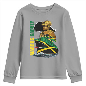 Marcus Garvey Jamaica Pride Youth Sweatshirt One God One Aim One Destiny TS12 Sport Gray Print Your Wear