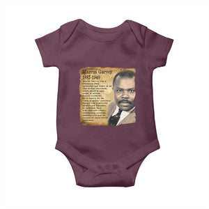 Marcus Garvey Baby Onesie Strong Black History Leader TS12 Maroon Print Your Wear