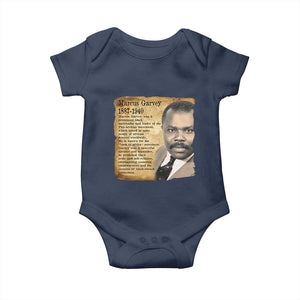 Marcus Garvey Baby Onesie Strong Black History Leader TS12 Navy Print Your Wear