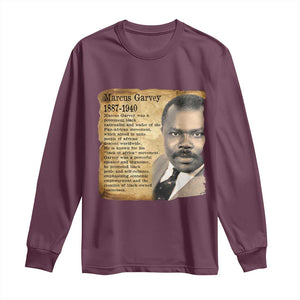 Marcus Garvey Long Sleeve Shirt Strong Black History Leader TS12 Maroon Print Your Wear