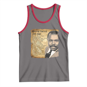 Marcus Garvey Tank Top Strong Black History Leader TS12 Deep Heather Red Print Your Wear