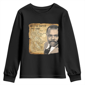 Marcus Garvey Youth Sweatshirt Strong Black History Leader TS12 Black Print Your Wear