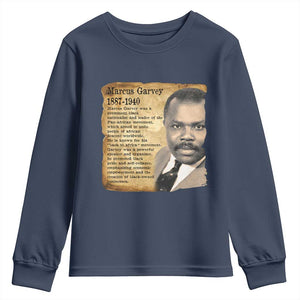 Marcus Garvey Youth Sweatshirt Strong Black History Leader TS12 Navy Print Your Wear