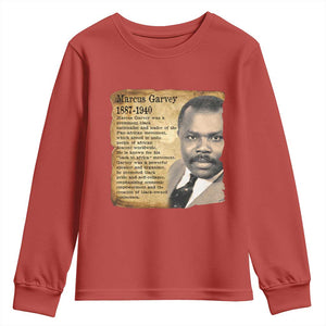 Marcus Garvey Youth Sweatshirt Strong Black History Leader TS12 Red Print Your Wear