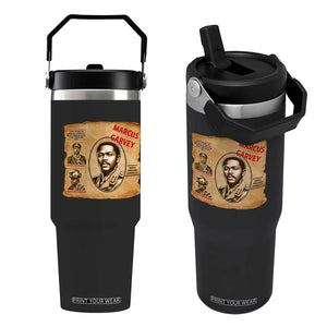 Marcus Garvey Flip Straw Tumbler First National Hero Of Jamaica Legacy TS12 One Size: 30 oz Black Print Your Wear