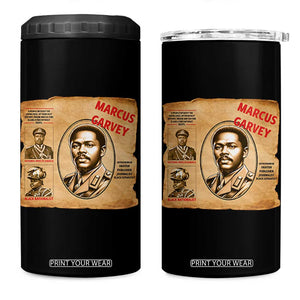 Marcus Garvey 4 in 1 Can Cooler Tumbler First National Hero Of Jamaica Legacy TS12 One Size: 16 oz Black Print Your Wear