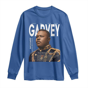 Vintage Black History Hero Marcus Garvey Long Sleeve Shirt Black Pride TS12 Royal Blue Print Your Wear