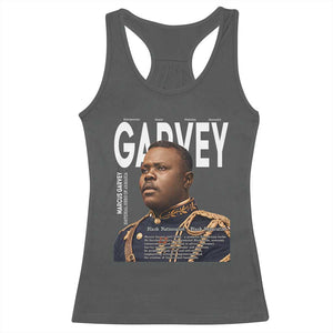 Vintage Black History Hero Marcus Garvey Racerback Tank Top Black Pride TS12 Dark Heather Print Your Wear