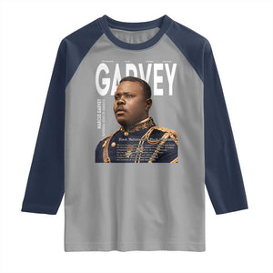 Vintage Black History Hero Marcus Garvey Raglan Shirt Black Pride TS12 Sport Gray Navy Print Your Wear