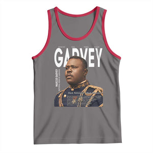 Vintage Black History Hero Marcus Garvey Tank Top Black Pride TS12 Deep Heather Red Print Your Wear