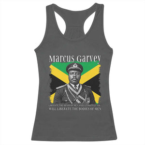 Marcus Garvey Liberation Quote Racerback Tank Top Liberate The Minds Of Men TS12 Dark Heather Print Your Wear