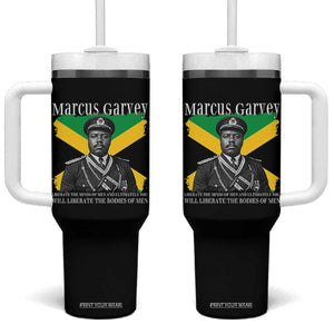 Marcus Garvey Liberation Quote Tumbler With Handle Liberate The Minds Of Men TS12 One Size: 40 oz Black Print Your Wear