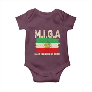 Make Iran Great Again Baby Onesie Iran 2026 Resistance TS12 Maroon Print Your Wear
