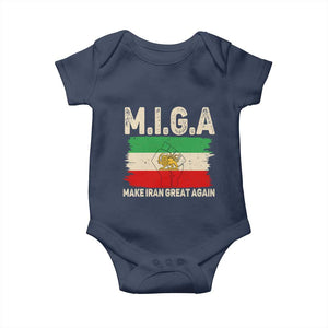 Make Iran Great Again Baby Onesie Iran 2026 Resistance TS12 Navy Print Your Wear