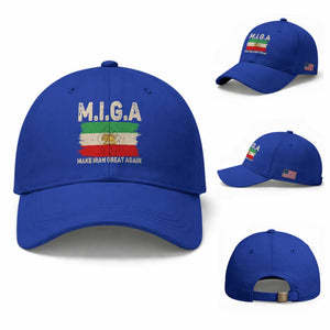 Make Iran Great Again Baseball Cap Iran 2026 Resistance TS12 Baseball Cap Universal Fit Royal Blue Print Your Wear